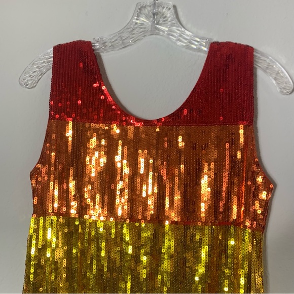 Sequins Ranbow Sleeveless Mini Dress size Small Mini Round Neck Costume Pride - Picture 10 of 12